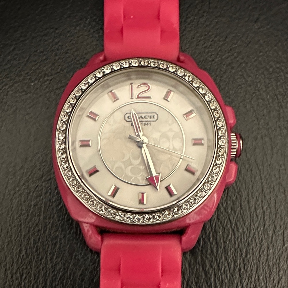 Coach Fuchsia Watch with Crystal Bezel